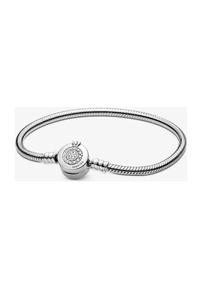 Lunarie Taç Detaylı İmza Klipsli Charm Bileklik Gümüş