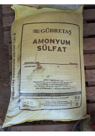 Gübretaş Amonyum Sulfat %21 Azot %24 Kükürt Şeker Gübresi Meyve Ağaçları, Zeytin, Çim Ve Tarla Bitkileri Için 2 KG
