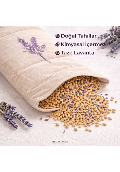 Strauss Lavantalı Çavdar Yastığı 800 G Çıkarılabilir & Yıkanabilir Kılıf Doğal Rahatlatıcı Ekru