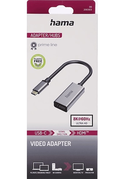 Hama Hm.200303 Usb-c Plug - Hdmı Socket Ultrahd 8k Video Adaptör Gri