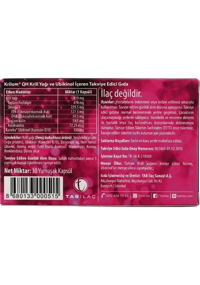 Krilom Qh 3 x 30 Yumuşak Kapsül