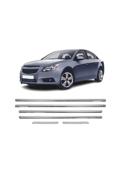 Chevrolet Cruze Sedan Uyumlu 2009-2016 Krom Cam Çıtası 6 Parça Paslanmaz Çelik