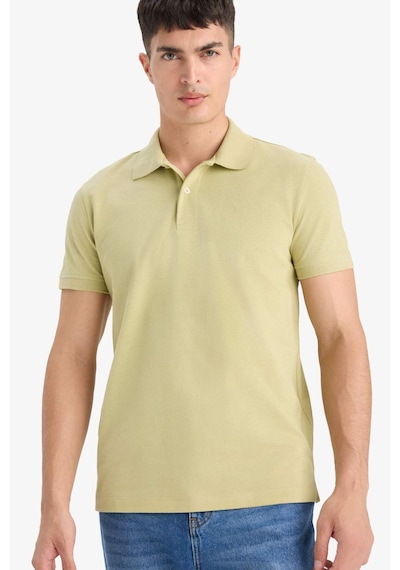 DeFacto %100 Pamuk Slim Fit Dar Kesim Polo Yaka Kısa Kollu Pamuklu Nakışlı Pike Tişört E2633AX25SMKH517