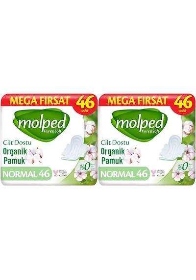 Molped Pure&soft Hijyenik Ped Normal 92 2pk 46 Adet Mega Pk