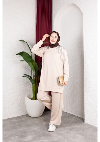 Hira Life Fashion Moda Efsa Kadın Bej Tesettür Giyim Zarif Taş Detaylı Tunik & Pantolon İkili Takım Bej Bej Hira Life Fashion Moda Efsa Kadın Bej Tesettür Giyim Zarif Taş Detaylı Tunik & Pantolon İkili Takım Bej Bej
