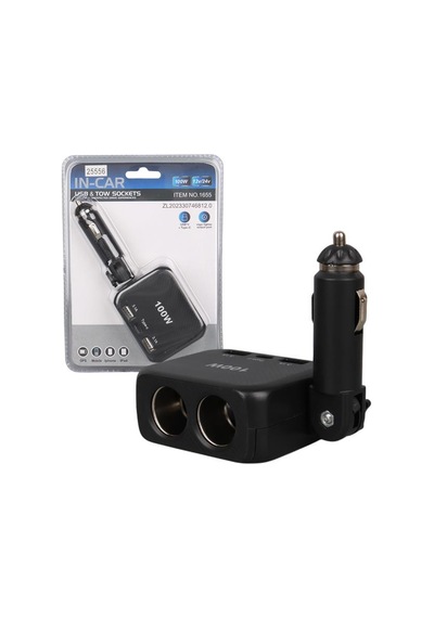Olesson 1655 12-24v Type-c + Çift Usb-a Girişli 100w 2 Li Araç Çakmak Çoklayıcı