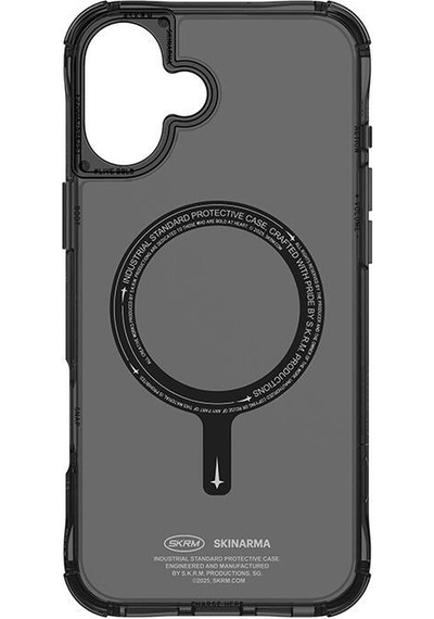 Apple iPhone 16 Plus Uyumlu Kılıf Magsafe Şarj Özellikli Şeffaf Airbag Tasarımlı Skinarma Saido Siyah