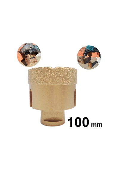 Mermer Granit Panç M14 Fayans Beton Karot 100mm Sarı Elmas Delme