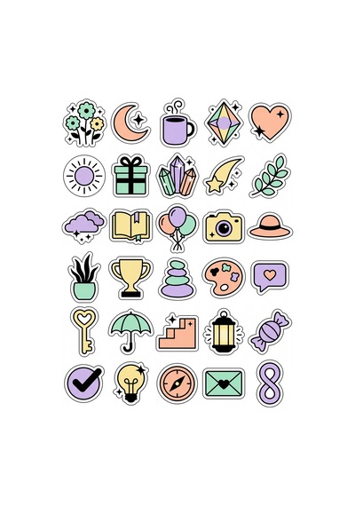 Okul Motivasyon Pastel Sticker Seti 150 Adet - 5'li Mega Paket - Laptop Defter Ajanda Etiketi Çok Renkli