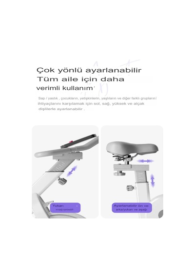 Pb-01 Beyaz Koşu Kondisyon Bisikleti Spin Bike Dikey Egzersiz Ev Koşu Bisikleti Genel