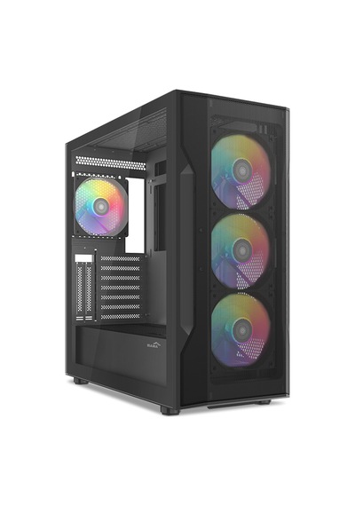 Sama S40bk Black, H700bk 700w, 80 Plus, Tempered Glass Panel, Mesh Ön Panel, Type-c, 4x120mm Argb Fan, Atx, Gamıng Kasa