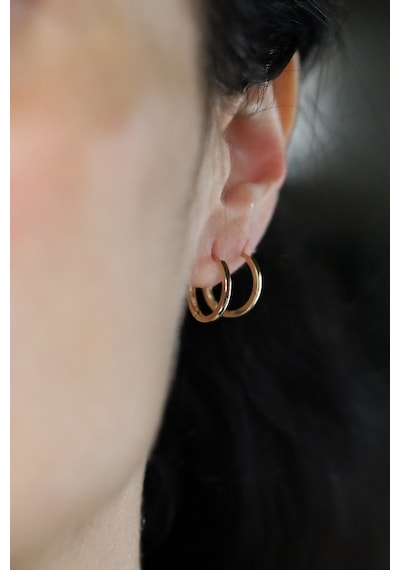 Yenigün Kuyumculuk 14 Ayar Altın Halka Küpe Kp43754