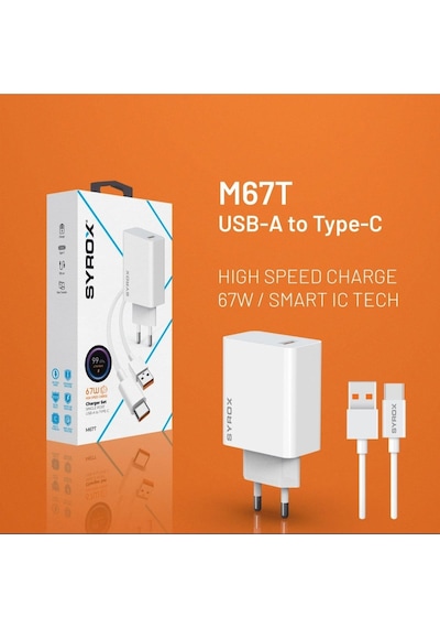 Syrox M67t 67w Hıgh Speed Charge / Smart Ic Tech Şarj Seti