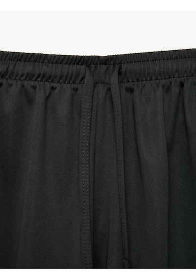 Koton Beli Bağcıklı Rahat Kalıp Biyeli Spor Mini Şort Siyah 6sak40436nk