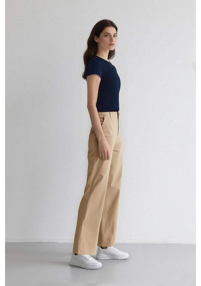 DeFacto Coool Straight Fit Gabardin Pantolon Yüksek Bel E4346AX25SPBG638