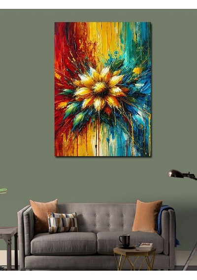 Kanvas Tablo Patlayan Renklerle Soyut Çizim 50cmx70cm