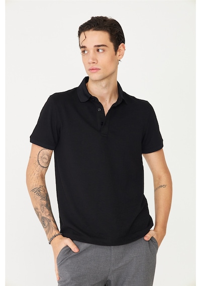 Siyah Polo Yaka T-shirt Siyah
