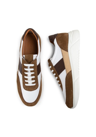 Deery Hakiki Süet Taba Rengi Erkek Sneaker Ayakkabı - 01963Mtbae01 Taba