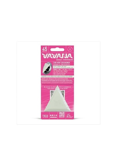 Vavana Trio Araba Klima Kokusu - Sakız Aromalı Oto Kokusu Bpa & Sıvı İçermez 45 Gün Etkili Araç Kokusu Big Babol