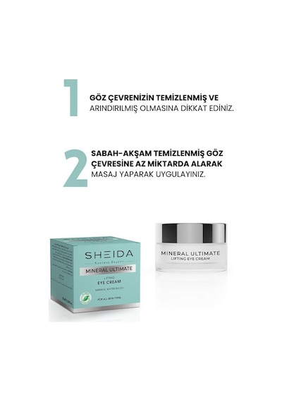Sheida Mineral Ultimate Göz Kremi 20 Ml Kolajen &amp Hyaluronik Asitli, İnce Çizgi Karşıtı, Cilt Toparlayıc