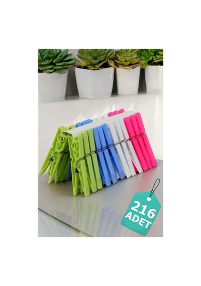 Plastik Çamaşır Mandalı 216 Adet 714510 Beyaz