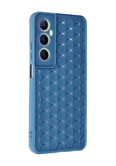 Realme C65 Kılıf Petek Silikon Kapak - Mavi -