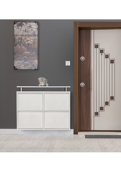 Kaser Metal 2+2'Li Metal Ayakkabılık Beyaz