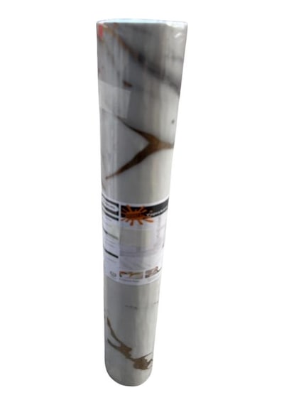 60cmx300cm Tek Parça Yapışkanlı Rulo Mermer Desenli Duvar Paneli Kağıdı Silinebilir Ls-6010-böte Altın - Beyaz