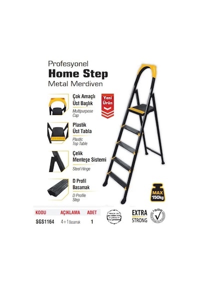 Sgs 4+1 Basamaklı Metal Merdiven Homestep Sgs1164