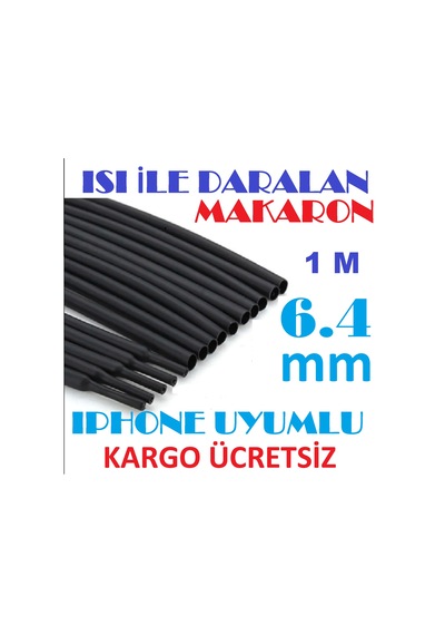 Daralan Makaron 6.4 Mm Kablo Yalıtım Isıyla İphone Uyumlu Hortumu