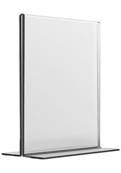 Heroglas A7 T Tipi Dikey Masa Üstü Şeffaf Pleksi / Föylük-fiyatlık-menü-broşürlük