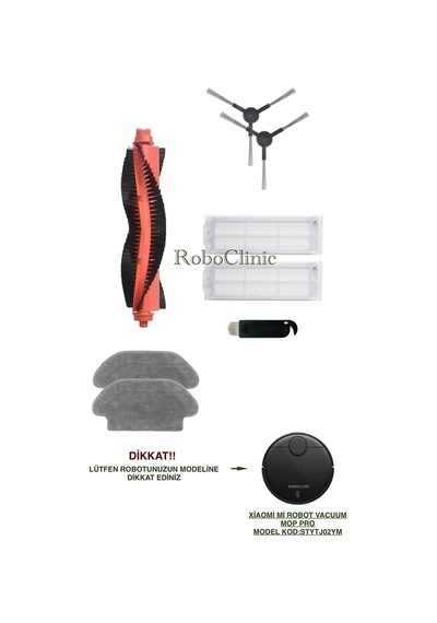Xiaomi Mi Robot Vacuum Mop Pro Robot Süpürge Uyumlu Fırça, Hepa Filtre, Mop Seti-8 Parça