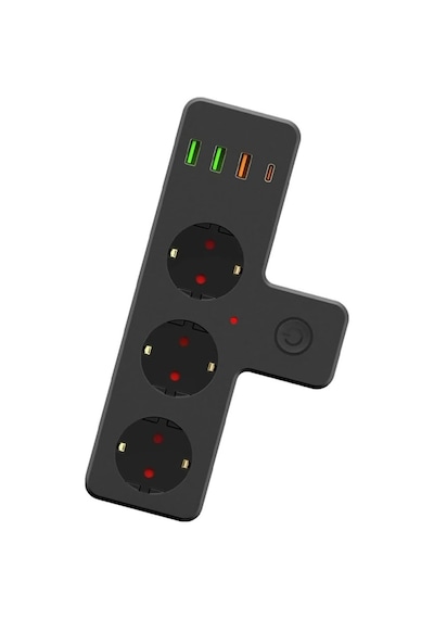 Termal Akım Korumalı 3'lü Duvar Priz Ve Usb Girişi
