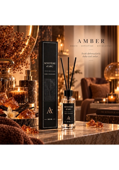 Premium Oda Kokusu Bambu Çubuklu Beyaz Şişe 100 Ml Amber