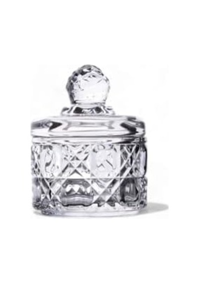 Lüx Mini Cam Şekerlik & Cam Lokumluk, Kesme Cam Lüx Şekerlik 7.5cm 9.2cm - 06643 Açık Kahverengi