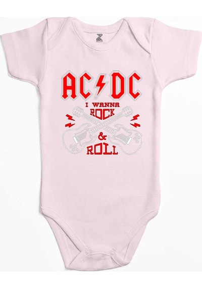 Zepplin Giyim Ac Dc Wanna Pembe Bebek Body Zıbın