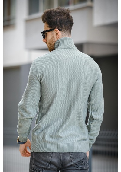 Oksit Seka 500 Slim Fit Petek Örgü Erkek Tam Balıkçı Kazak 001