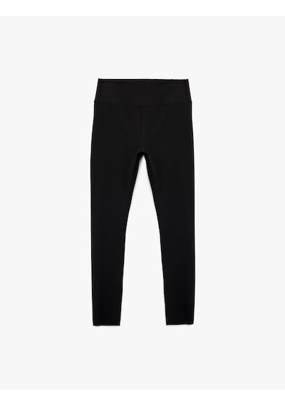 Koton Yüksek Bel Dikiş Detaylı Slim Fit Spor Tayt Siyah 6wak40142nk Siyah
