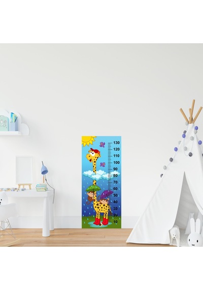 Çocuk Odası Bebek Odası Boy Ölçer Boy Cetveli Sticker Zürafa