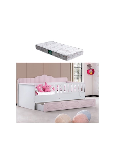 Yavrulu Karyola, Flower Yavrulu Montessori Karyola - Pembe + 1 Adet Comfort Yatak Yavrulu Karyola, Flower Yavrulu Montessori Karyola - Pembe + 1 Adet Comfort Yatak