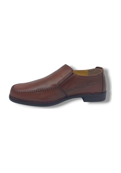 Zerhan 044 Erkek Taba Hakiki Deri Poli Taban Loafer Ayakkabı Taba