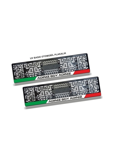 İtalyan Uv Baskı 2 Adet Araç Uyumlu Logo Siyah Oto Plakalık - 640506732