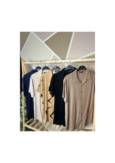 Mfz Giyim Camel Renk 5'li Viskon Unisex Gömlek Mfz Giyim Camel Renk 5'li Viskon Unisex Gömlek