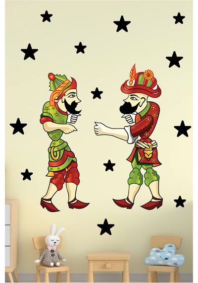 Ramazan Süsü Hacıvat Karagöz Sticker Seti Kendinden Yapışkanlı Duvar Sticker