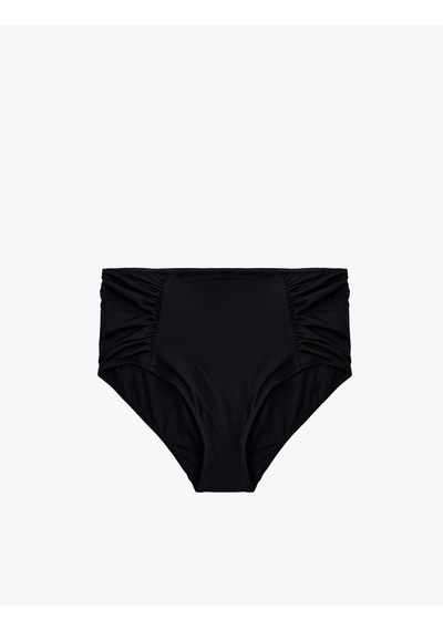 Koton Drapeli Yüksek Bel Toparlayıcı Bikini Altı Siyah 6sak00005mm