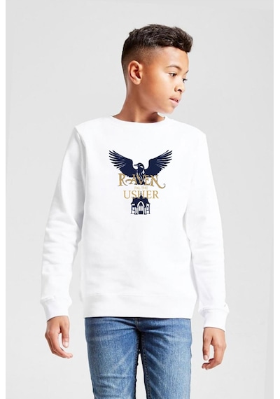 Tshirthane The Fall Of The House Of Usher Raven Beyaz Çocuk 2ip Sweatshirt 001 Beyaz
