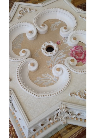 Decogold 90 Cm Yıldız Beyaz Altın Saray Tavan
