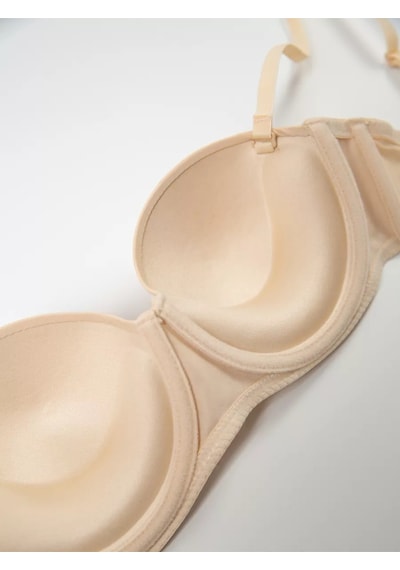 Mistirik Lenola Model Push Up Etkili Destekli Premium Balenli Sarkma Önleyici Büstiyer Ten Renk Ten