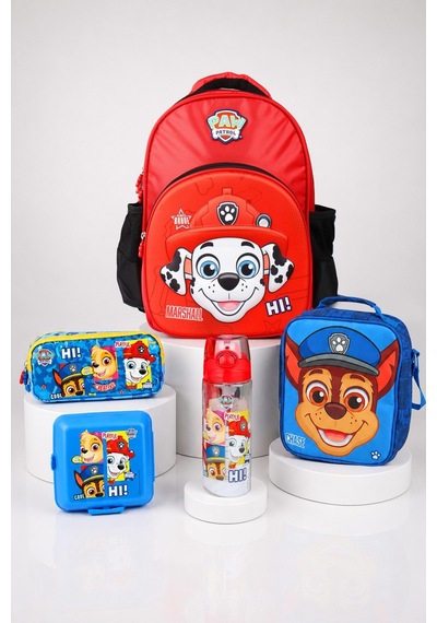 X Dekomus Lisanslı Paw Patrol Marshall 40 Cm Büyük Boy Okul,termoslu Beslenme Ve Kalem Çantası,beslenme Kabı,matara Seti Açık Gri