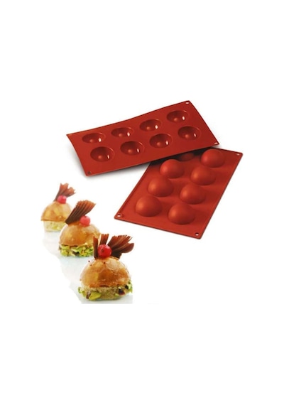 Silikon Kek Kalıbı 8 Li Yarım Küre Goldcakes